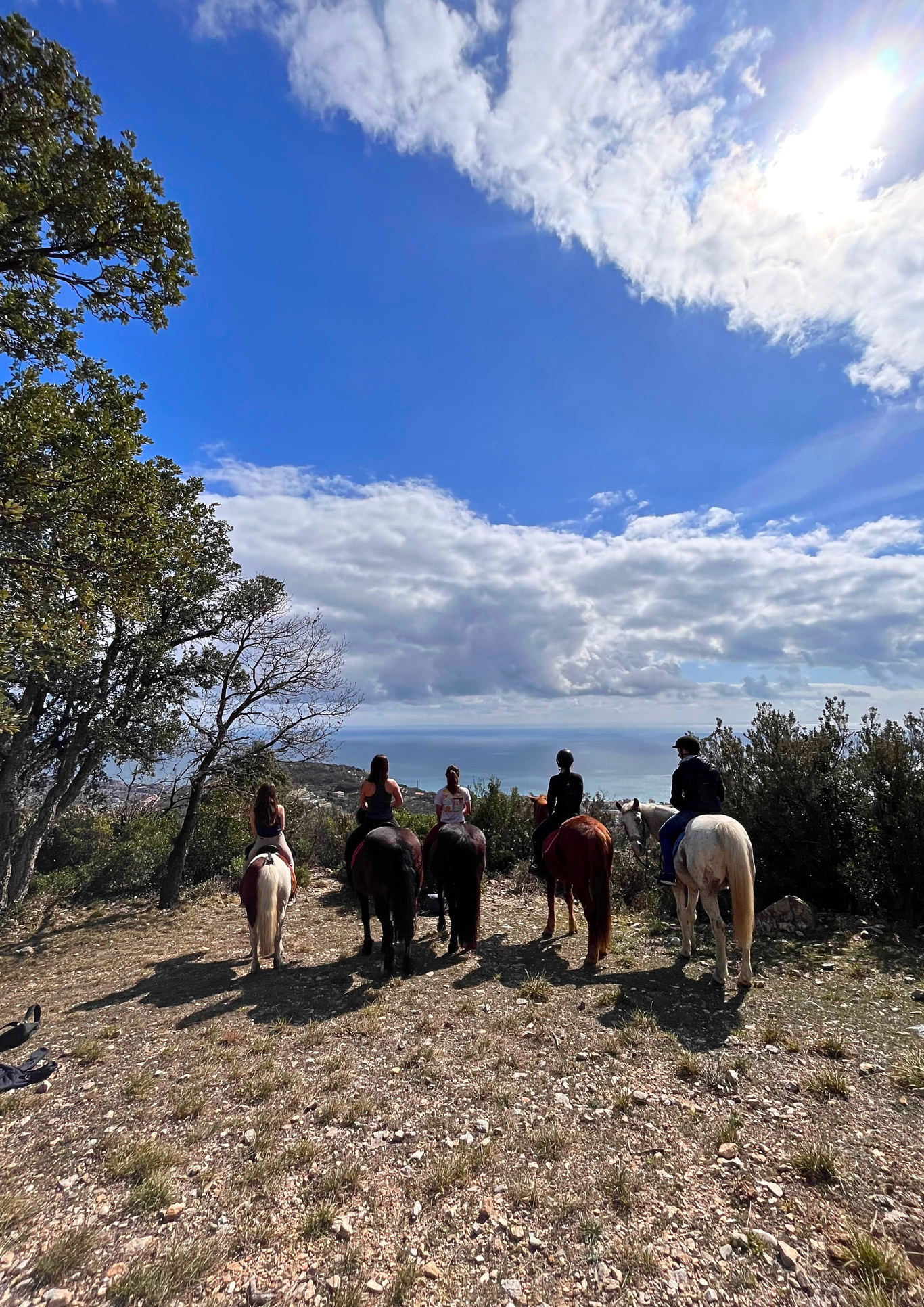 Passeggiata a cavallo in un parco naturalistico vista mare a Pietra Ligure